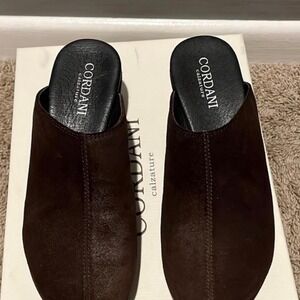 Cordani Calzature Brown Suede Platform Mules Made in Italy Slip On Wedge Shoes